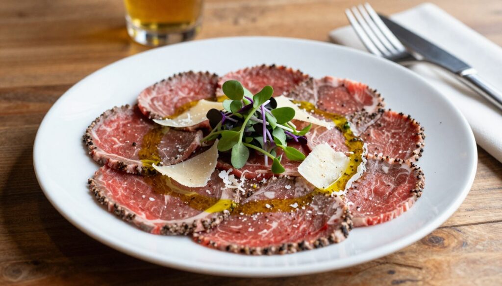 carpaccio wołowe podanie i dekoracja